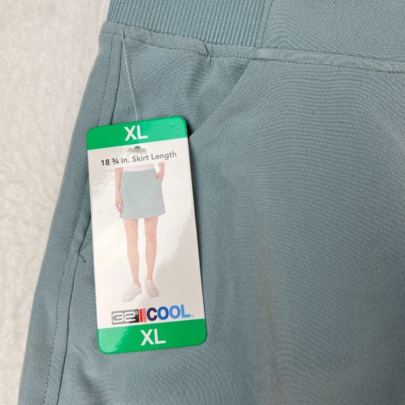 32 Degrees Cool Skort Size XL NWT Silver/Blue Color Elastic Waist Pockets - Picture 2 of 6